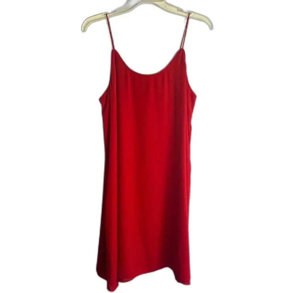 Francesca's Alya Bold Red Spaghetti Strap‎ Lined Slip Dress Size Medium